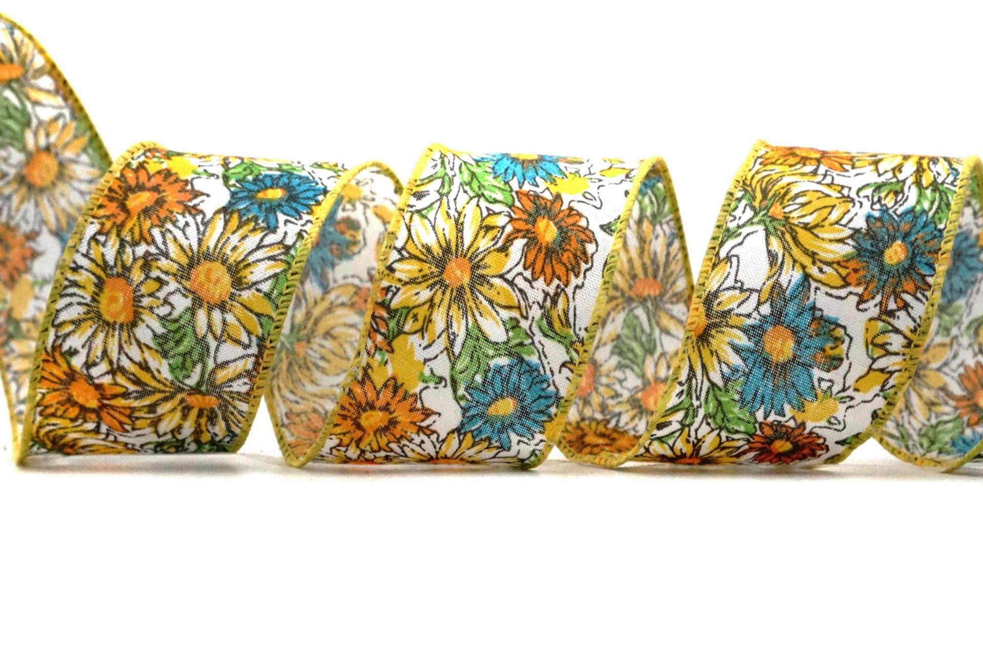 活力のあるひまわりの花の春のリボン